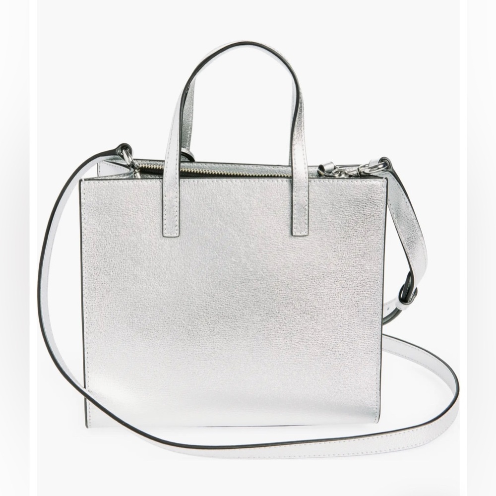 Marc Jacobs Mini Grind Leather Tote Bag in Light Grey - Picture 4 of 10